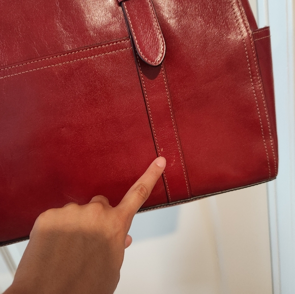 Vintage Fossil Red Leather work bag - Picture 6 of 9